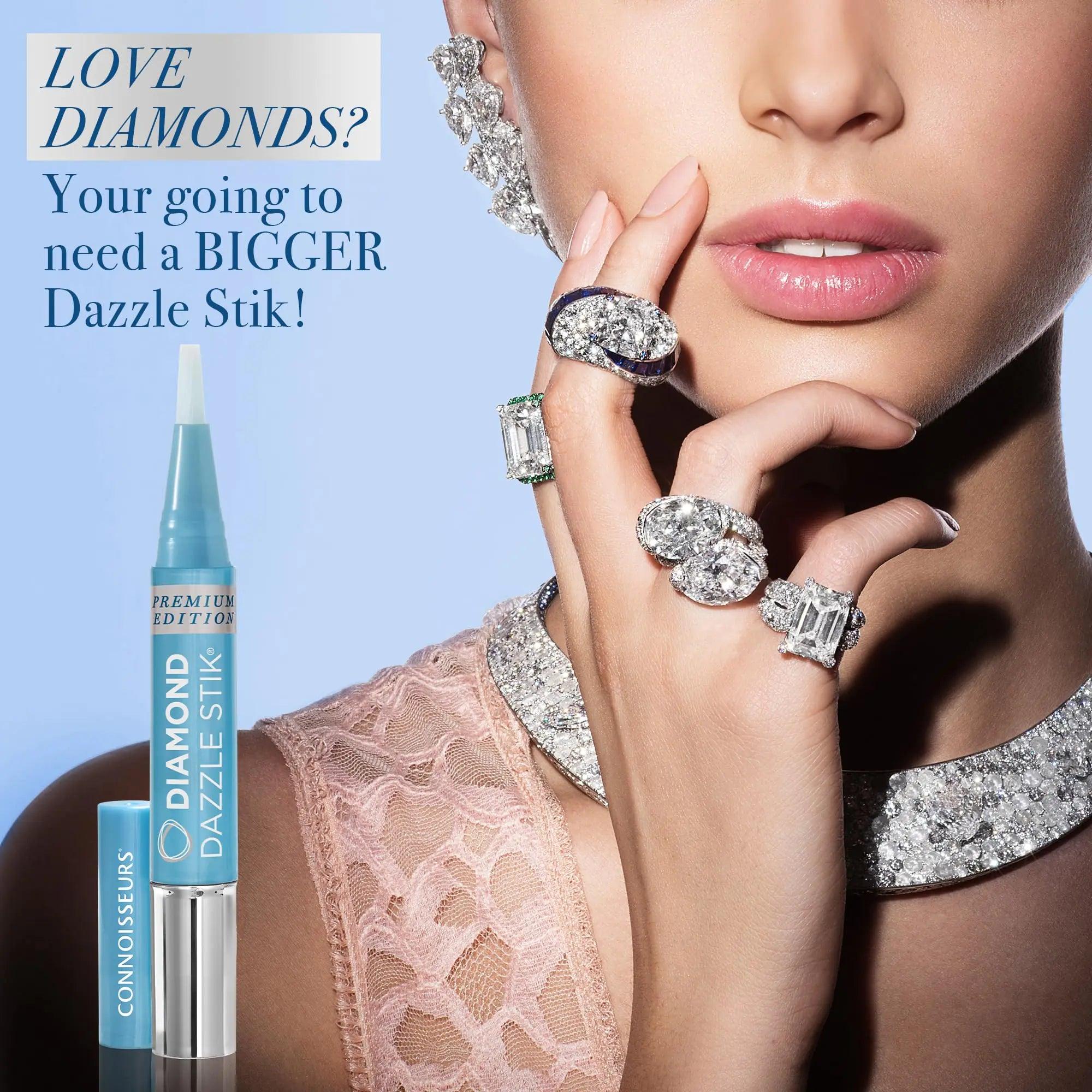 CONNOISSEURS Diamond Dazzle Stik - Portable Diamond Cleaner for Rings and Other Jewelry - Bring Out The Sparkle in Your Diamonds and Precious Stones Diamond Dazzle Stik Large - Evallys.com # #