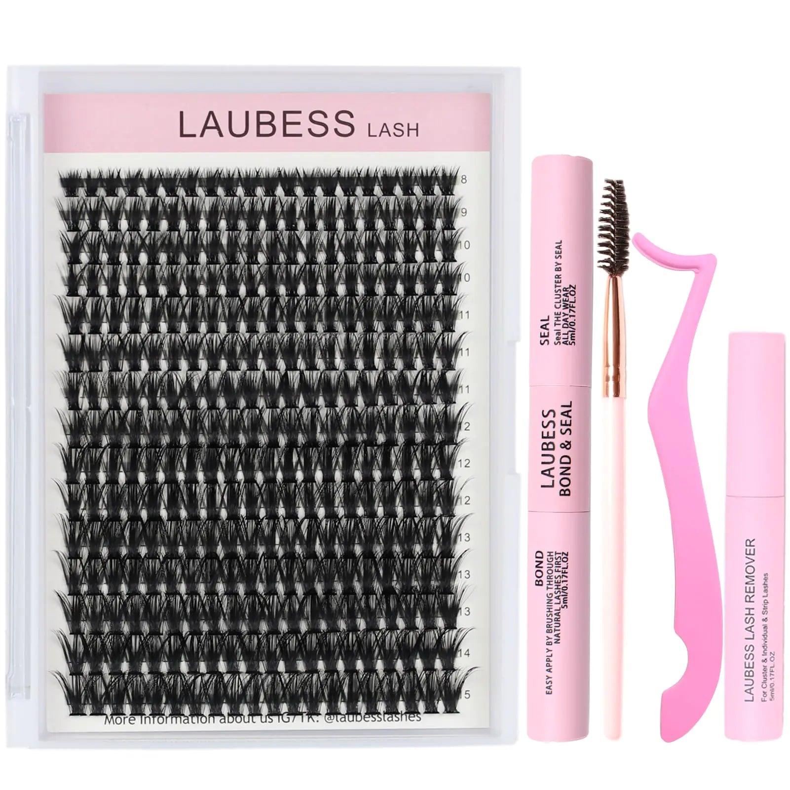 DIY Lash Extension Kit Bond and Seal Lash Glue Remover 300 Pcs 50D Lash Clusters Kit Mascara Wands Eyelash Extension Kit Eyelash Tweezers Individual Lashes Kit (Set 50D-0.07C-8-18Mix) Kit-50D-0.07C-M8-18 - Evallys.com # #