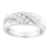 10K White Gold 1/10 Cttw Diamond Men's Three Stone Channel Set Diamond Wedding Ring (I-J Color, I1-I2 Clarity) - Evallys.com # #