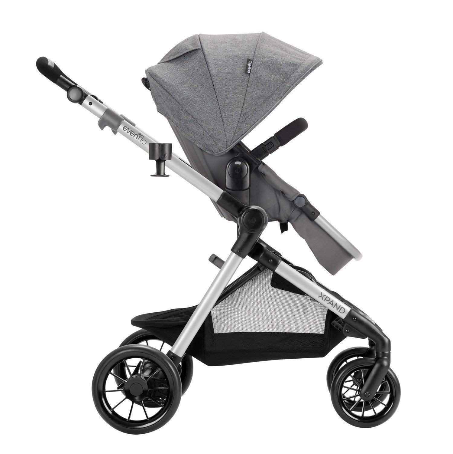 Evenflo Pivot Xpand Modular Stroller, Baby Stroller, Converts to Double Stroller, 4 Modes, Durable Construction, Extra-Large Storage Basket, Compact Folding Design, 55-Lb Capacity, Percheron Gray - Evallys.com # #