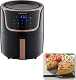 Gowise USA GW22955 7-Quart Electric Air Fryer with Dehydrator & 3 Stackable Racks, Digital Touchscreen with 8 Functions + Recipes, 7.0-Qt, Black/Copper - Evallys.com # #