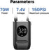 Tire Inflator 150PSI – Portable Cordless Air Compressor with LED Display - Evallys.com