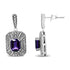 .925 Sterling Silver Diamond Accent and 7x5mm Purple Amethyst Stud Earrings (I-J Color, I2-I3 Clarity) - Evallys.com # #