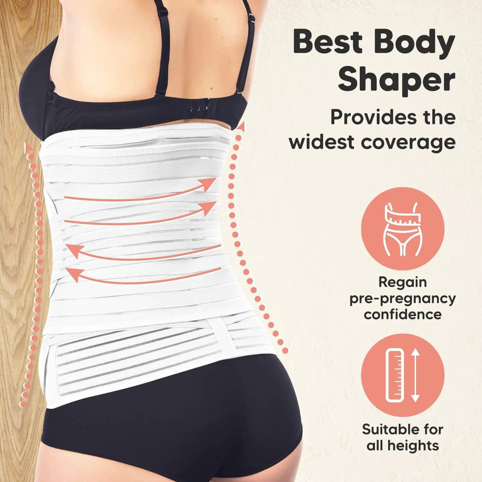 3 in 1 Postpartum Belly Support Recovery Wrap – Postpartum Belly Band, After Birth Brace, Slimming Girdles, Body Shaper Waist Shapewear,Post Surgery Pregnancy Belly Support Band (Matte White, M/L) Matte White - Evallys.com # #