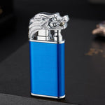 Creative Blue Tiger Double Fire Metal Winproof Lighter Inflatable Lighter - Evallys.com # #