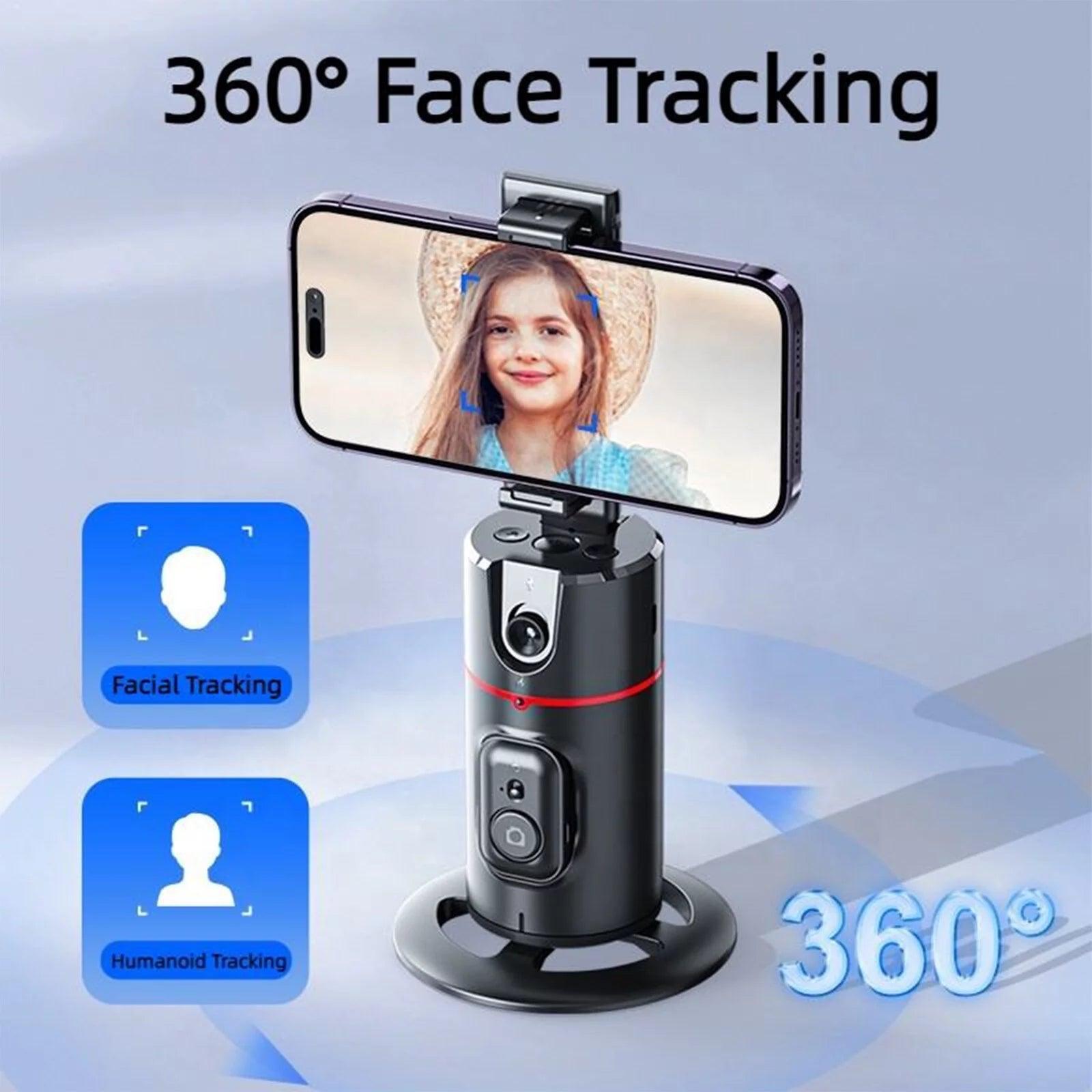 Ohhgo Auto Face Tracking Phone Holder Tripod, No App Required, 360° Rotation Smart Face Body Tracking Tripod Selfie Phone Camera Mount Cell Phone Stand for TIK Tok, Vlog, Live Streaming, Youtube Video - Evallys.com # #