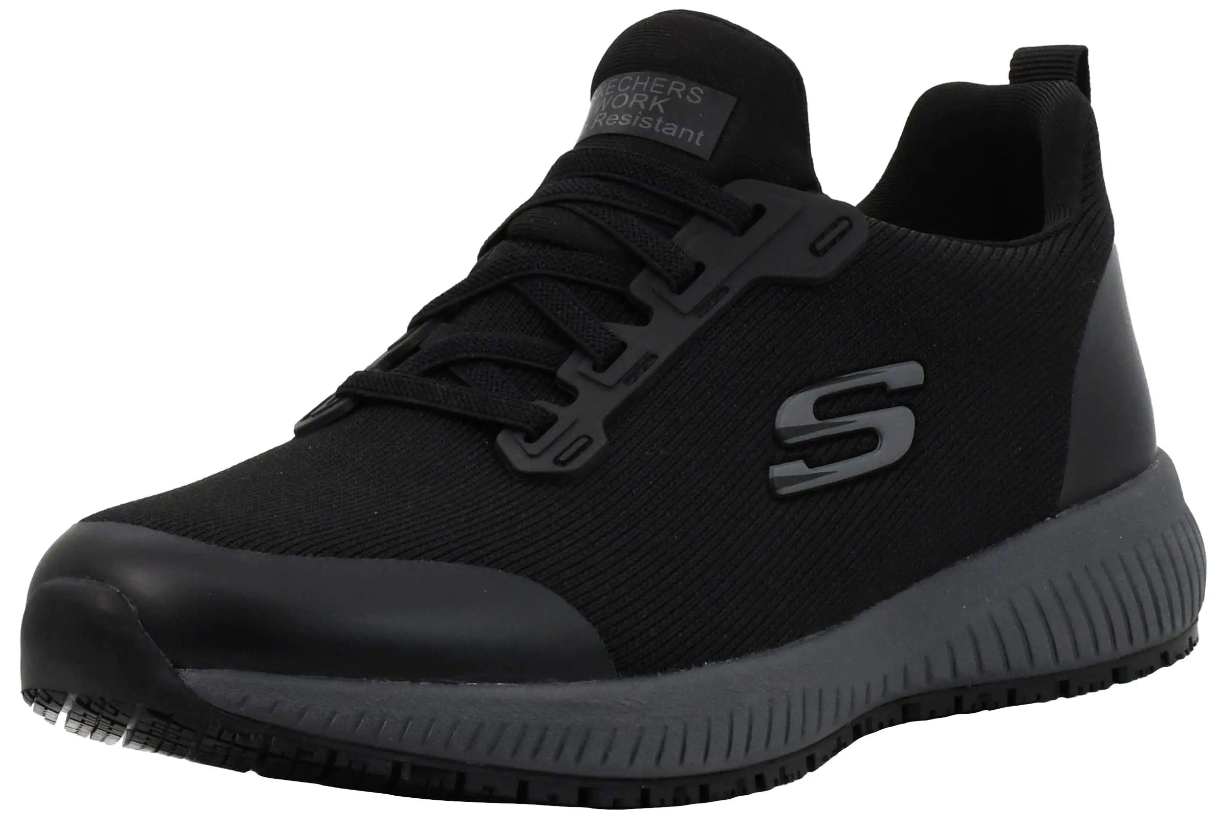 Skechers Women's Squad Sr Food Service Shoe 6 Wide Black - Evallys.com # #