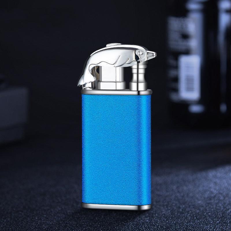 Creative Blue Tiger Double Fire Metal Winproof Lighter Inflatable Lighter - Evallys.com # #