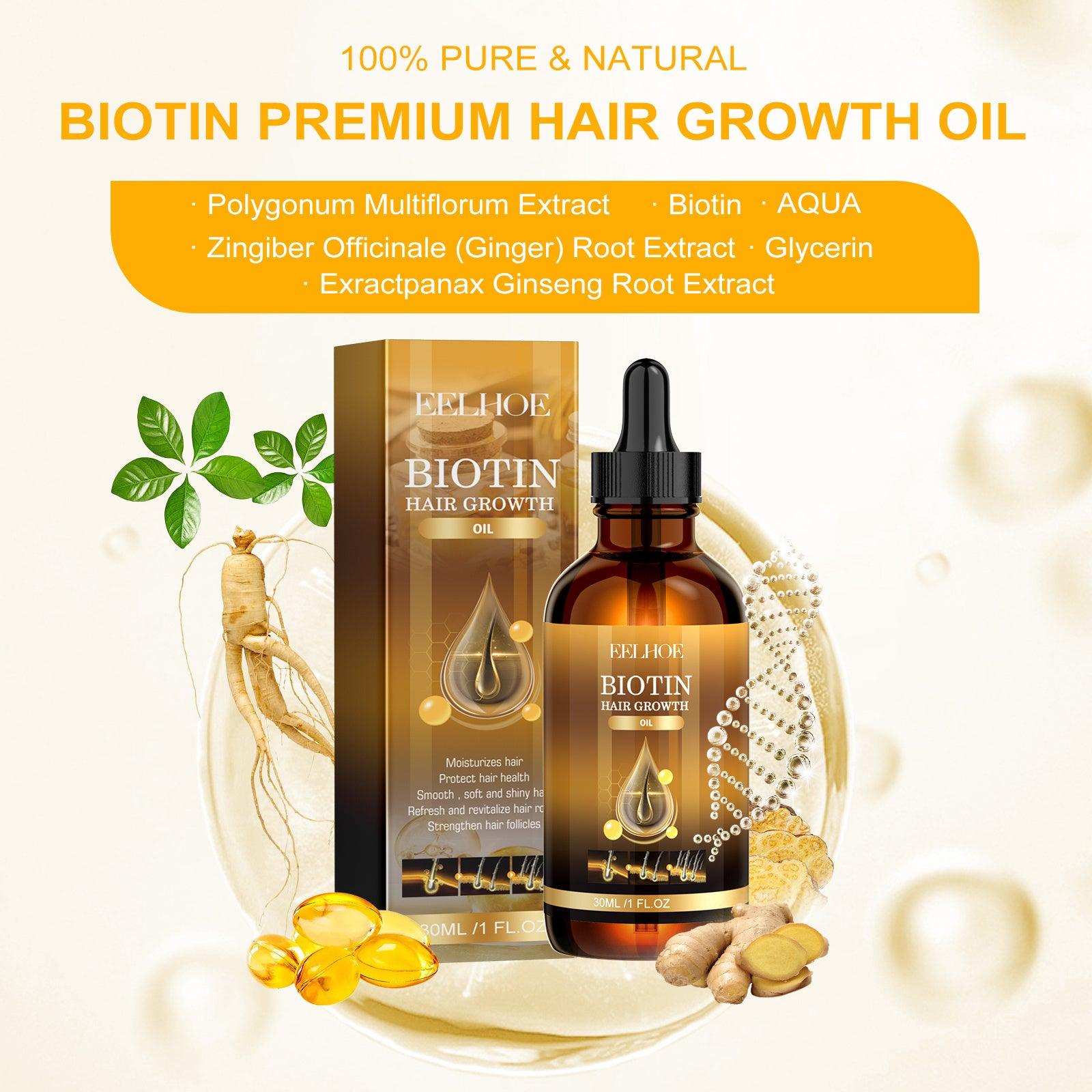 EELHOE Biotin Hair Treatment Oil Deeply Moisturizing Scalp Massage Treatment Thick And Smooth Hair Care Oil - Evallys.com # #