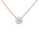 10K Gold 1/10 Carat Round Brilliant-Cut Diamond Modern Bezel-Set Solitaire 16"-18" Pendant Necklace - Evallys.com