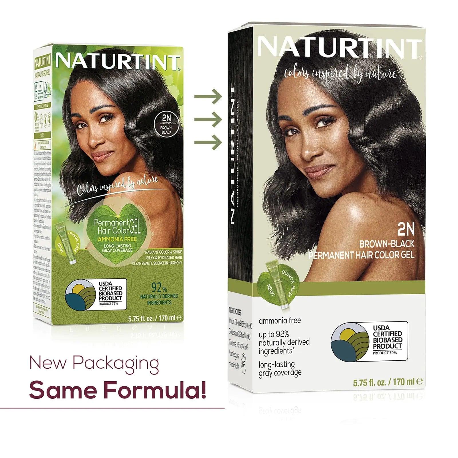 Naturtint Permanent Hair Color 2N Brown Black (Pack of 6), Ammonia Free, Vegan, Cruelty Free, up to 100% Gray Coverage, Long Lasting Results - Evallys.com # #