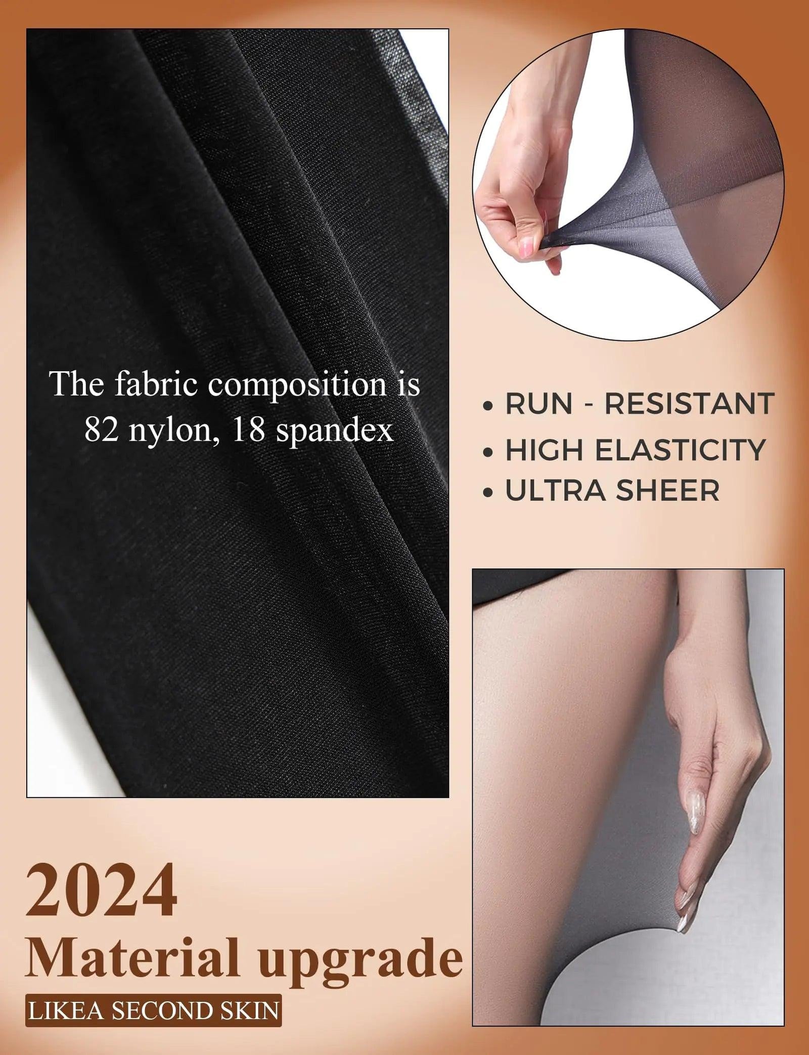 Buauty 2 Pairs Sheer Black Tights for Women -20D High Waist women's Pantyhose,Plus Size Nylon Stockings 3X-Large - Evallys.com # #