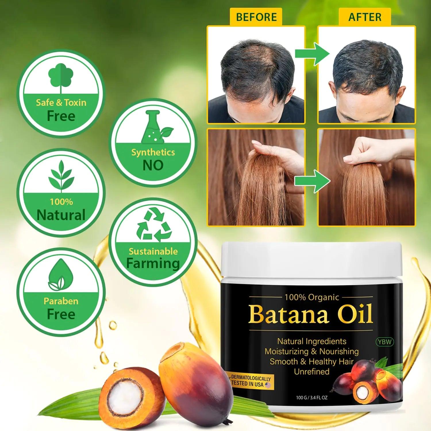 100% Natural Raw Batana Oil for Hair Growth, Dr. Sebi Hair Oil from Honduras, Prevent Hair Loss, Eliminates Split Ends for Men & Women - Evallys.com # #