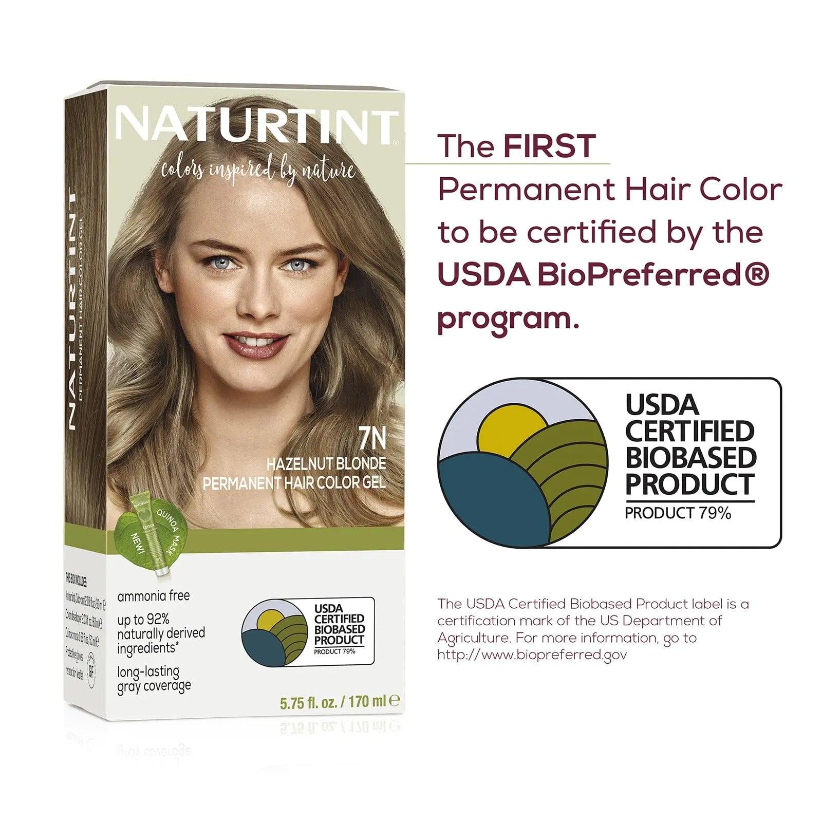 Naturtint 7N Hazelnut Blonde Permanent Hair Color (Pack of 1), Ammonia Free, Vegan, Cruelty Free, up to 100% Gray Coverage, Long Lasting Results (Packaging may vary) - Evallys.com # #