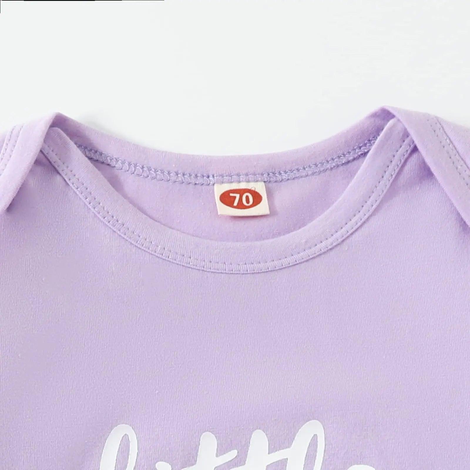 AMAWMW Newborn Baby Girl Little Sister Sleeper Gown Stripe Long Sleeve Nightgown Pajamas Gifts Stuff Essential Outfit A Purple Flower Sleeve 0-6 Months - Evallys.com # #