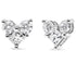 10K White Gold Diamond 3 Stone Trio Heart Stud Earring (I-J Color, I1-I2 Clarity) - Evallys.com # #