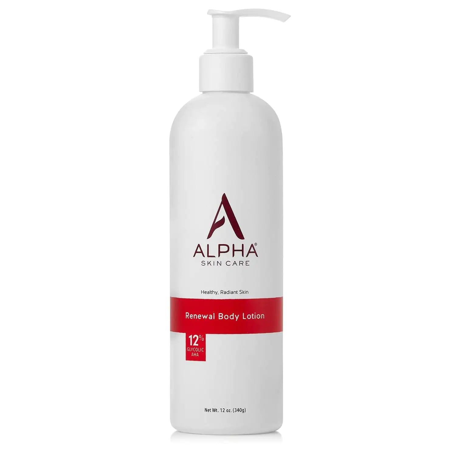 Alpha Skin Care Revitalizing Body Lotion with 12% Glycolic AHA, Simple and Effective Multi-Purpose Daily Moisturizer Hydrates and Exfoliates with Anti-Aging, 12 Oz 12 Fl Oz (Pack of 1) - Evallys.com # #