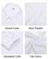 Women's Button Down Shirts Classic Fit Dress Shirt Work Business Casual Long Sleeve Blouse Tops Large White - Evallys.com # #