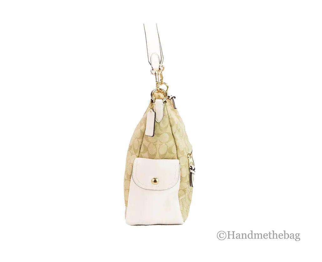 Coach Pennie Light Khaki Chalk Signature Coated Canvas Handbag - Evallys.com # #