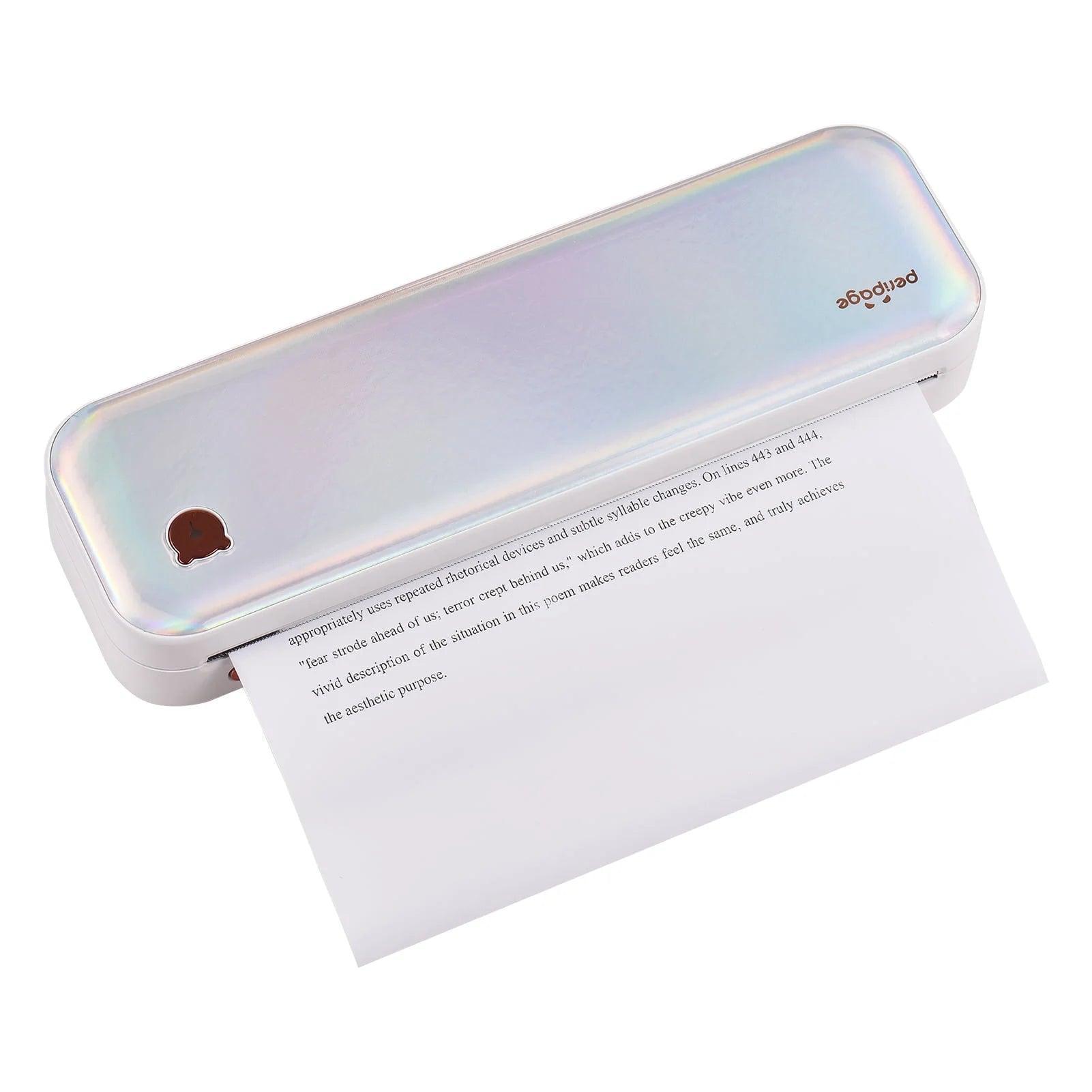 Mixfeer Wireless Printer, Portable Bluetooth Thermal Inkless Printer Compatible with Android and Ios Phone & Laptop, Green - Evallys.com # #