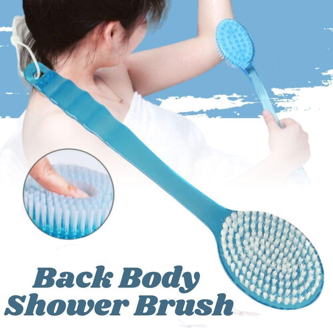 Back Body Shower BrushLong Handle Exfoliating Skin Spa Bath Soft Scrubber Clean - Evallys.com # #