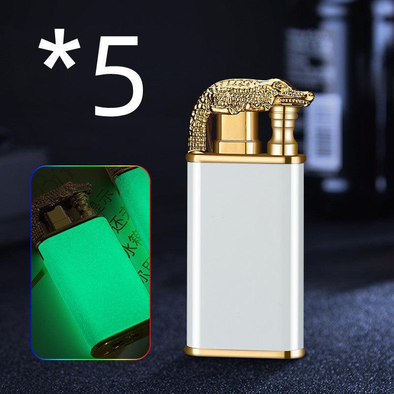 Creative Blue Tiger Double Fire Metal Winproof Lighter Inflatable Lighter - Evallys.com