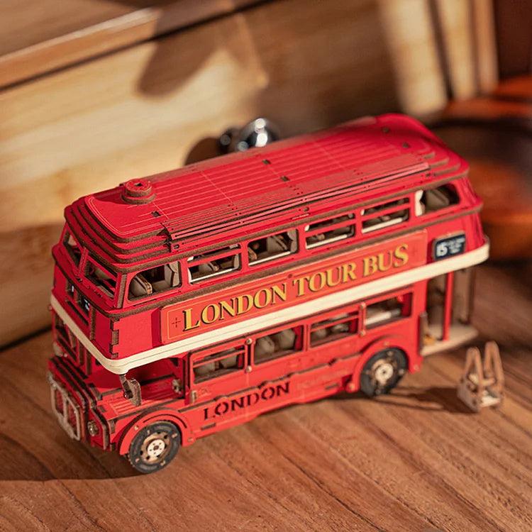 Rolife London Tour Bus Car 3D Wooden Puzzle Model Toy Home Decor Xmas Gift - Evallys.com # #