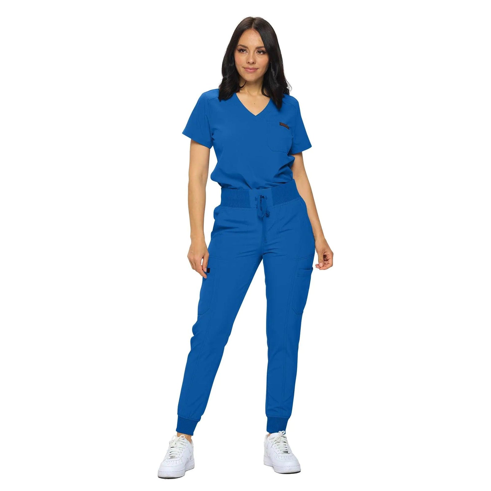MONARCH UNIFORMS Stretchy Scrubs Women's Jogger Scrub Set In Regular and Petite Jogger Scrubs with Tuck-In Top for Women Royal Blue X-Small - Evallys.com # #