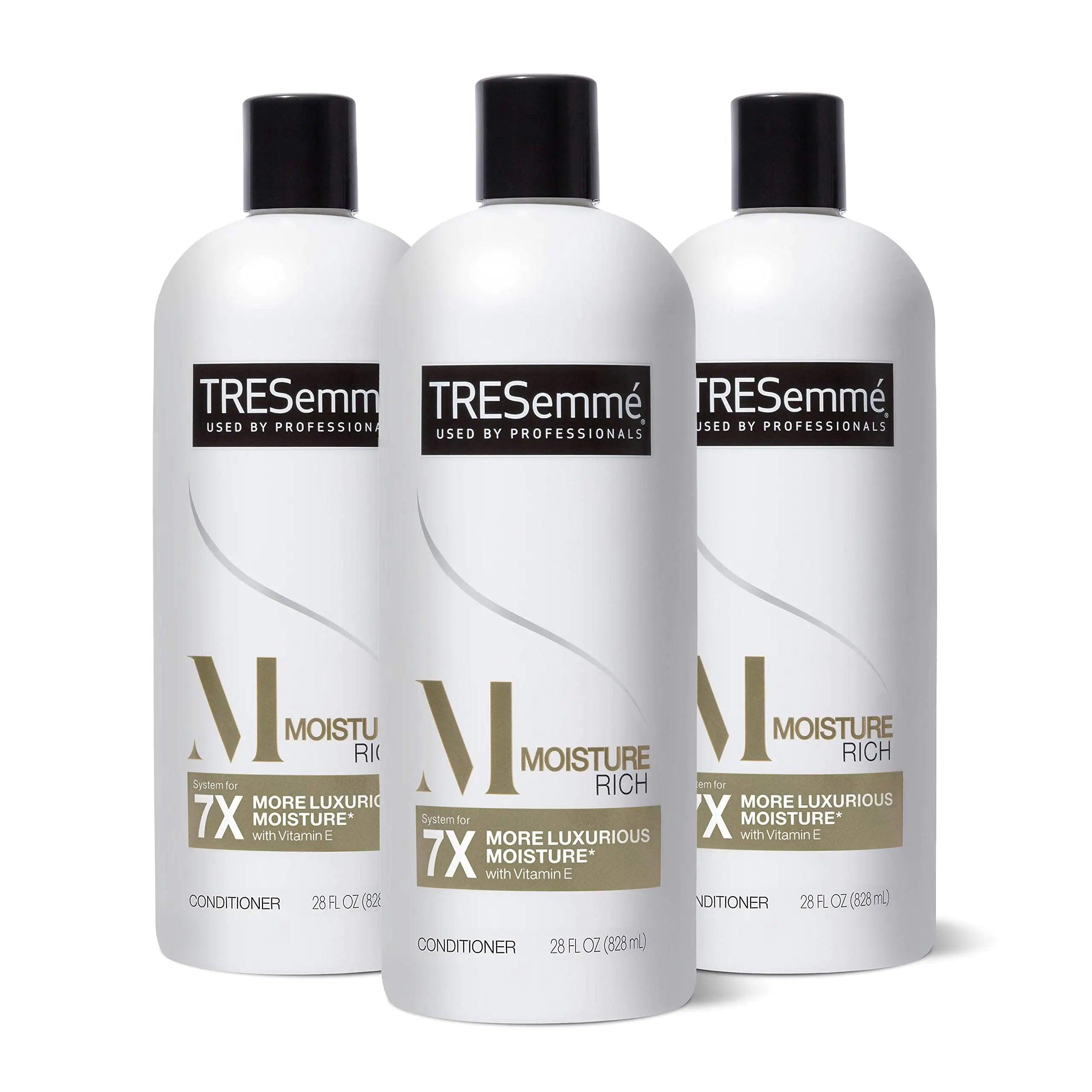 TRESemmé Conditioner Moisture Rich 3 Count for Dry Hair Professional Quality Salon-Healthy Look and Shine Moisture Rich Formulated with Vitamin E and Biotin 28 oz 28 Fl Oz (Pack of 3) - Evallys.com # #