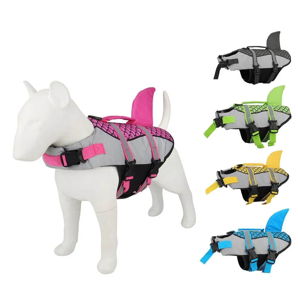 Premium Dog Life Jacket with Shark Fin – Summer Swim Safety Vest - Evallys.com # #