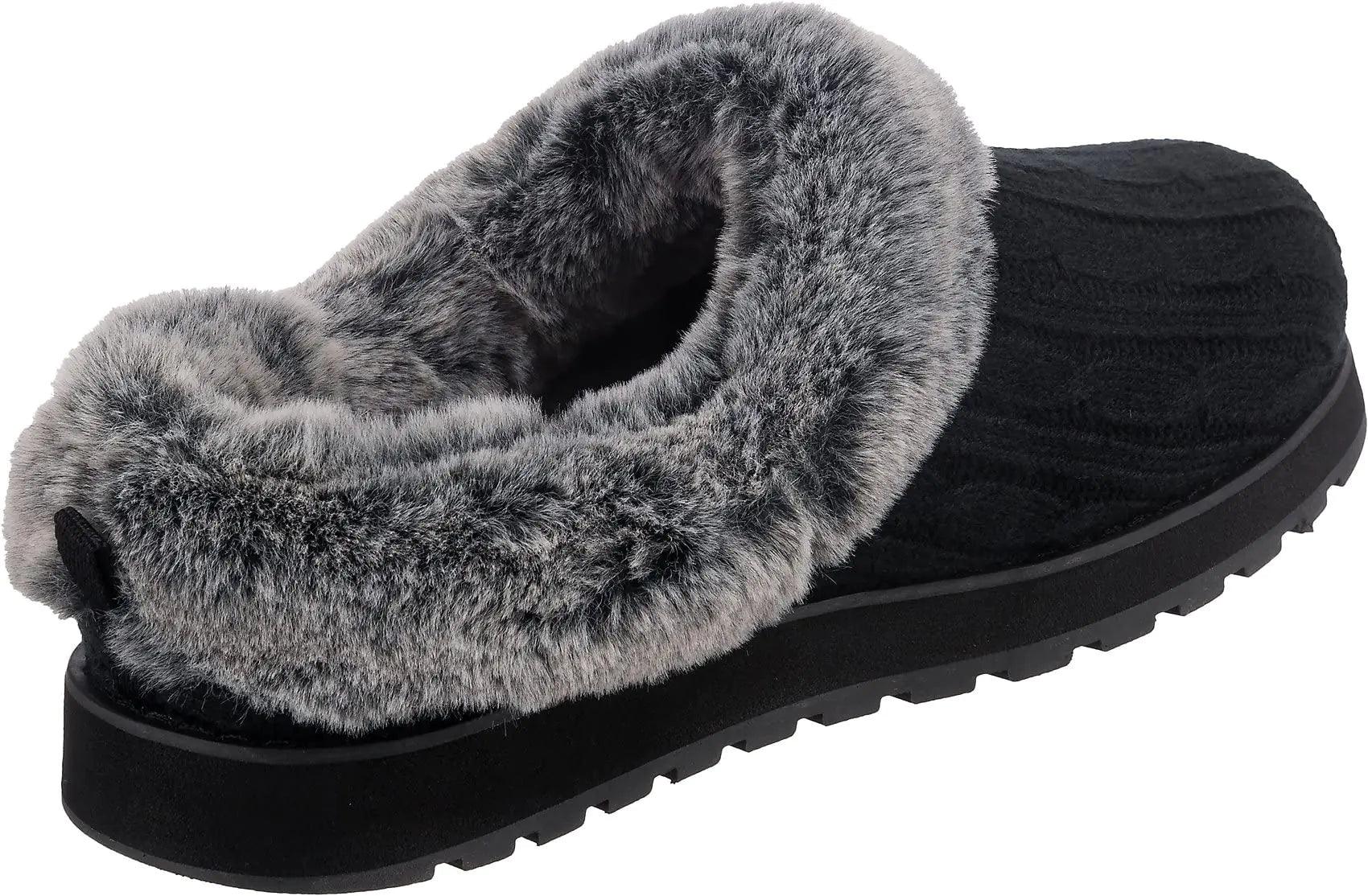 Skechers Womens Ice Angel Slipper 7.5 Black - Evallys.com