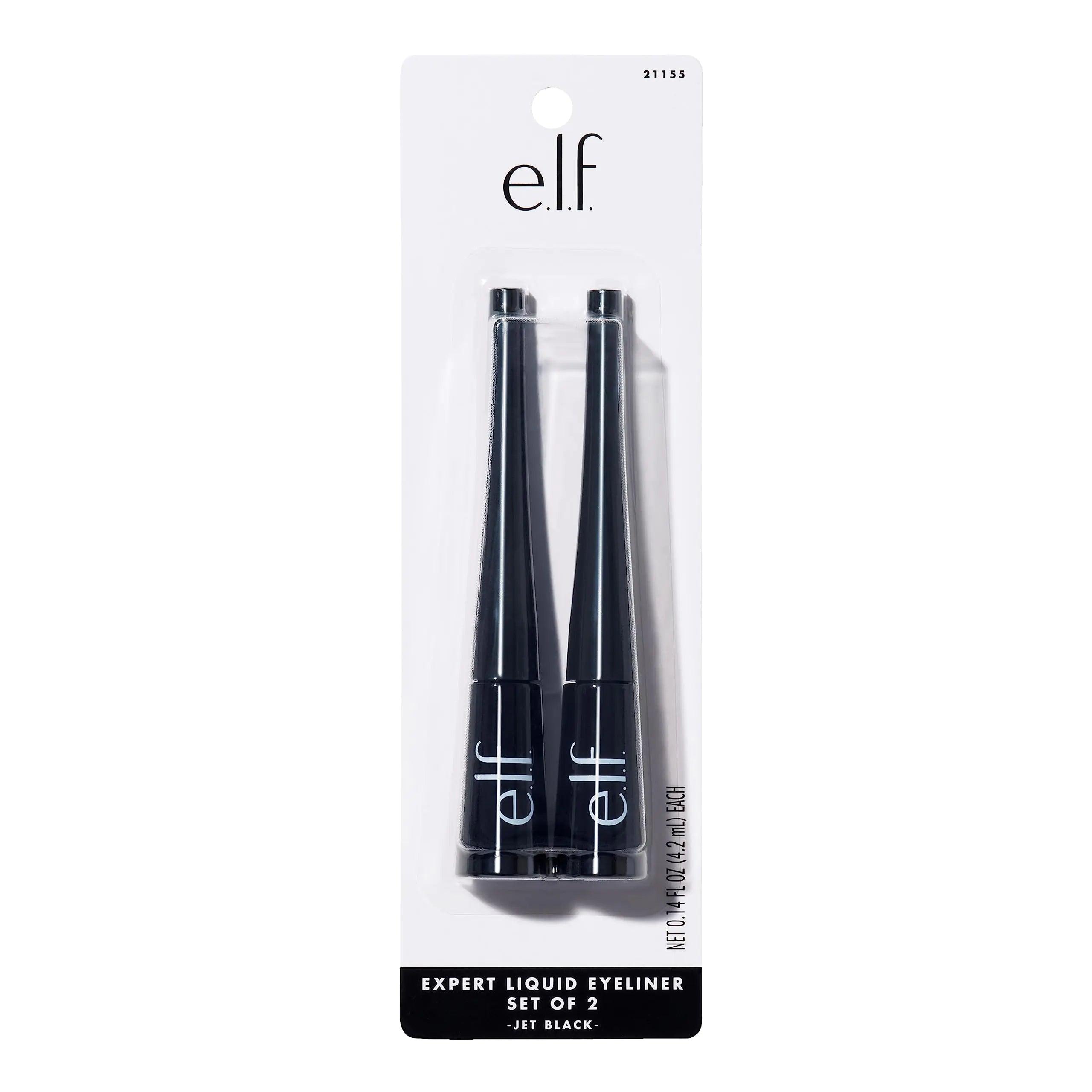 e.l.f. Expert Liquid Liner, High-Pigmented, Extra-Fine Liquid Eyeliner For Precise Definition, Long-Lasting, Vegan & Cruelty-Free, Jet Black, 0.14 oz, 2 count(Pack of 1) 0.14 Ounce (Pack of 2) - Evallys.com # #