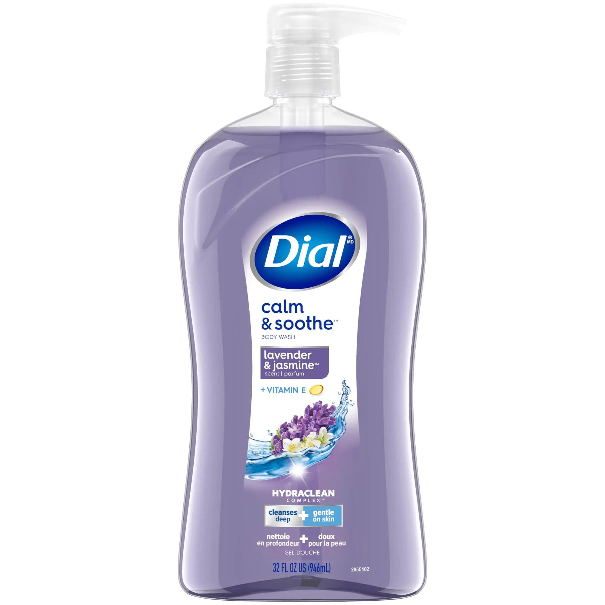 Dial Body Wash, Calm & Soothe Lavender & Jasmine Scent, 32 fl oz Lavender Jasmine 32 Fl Oz (Pack of 1) - Evallys.com # #