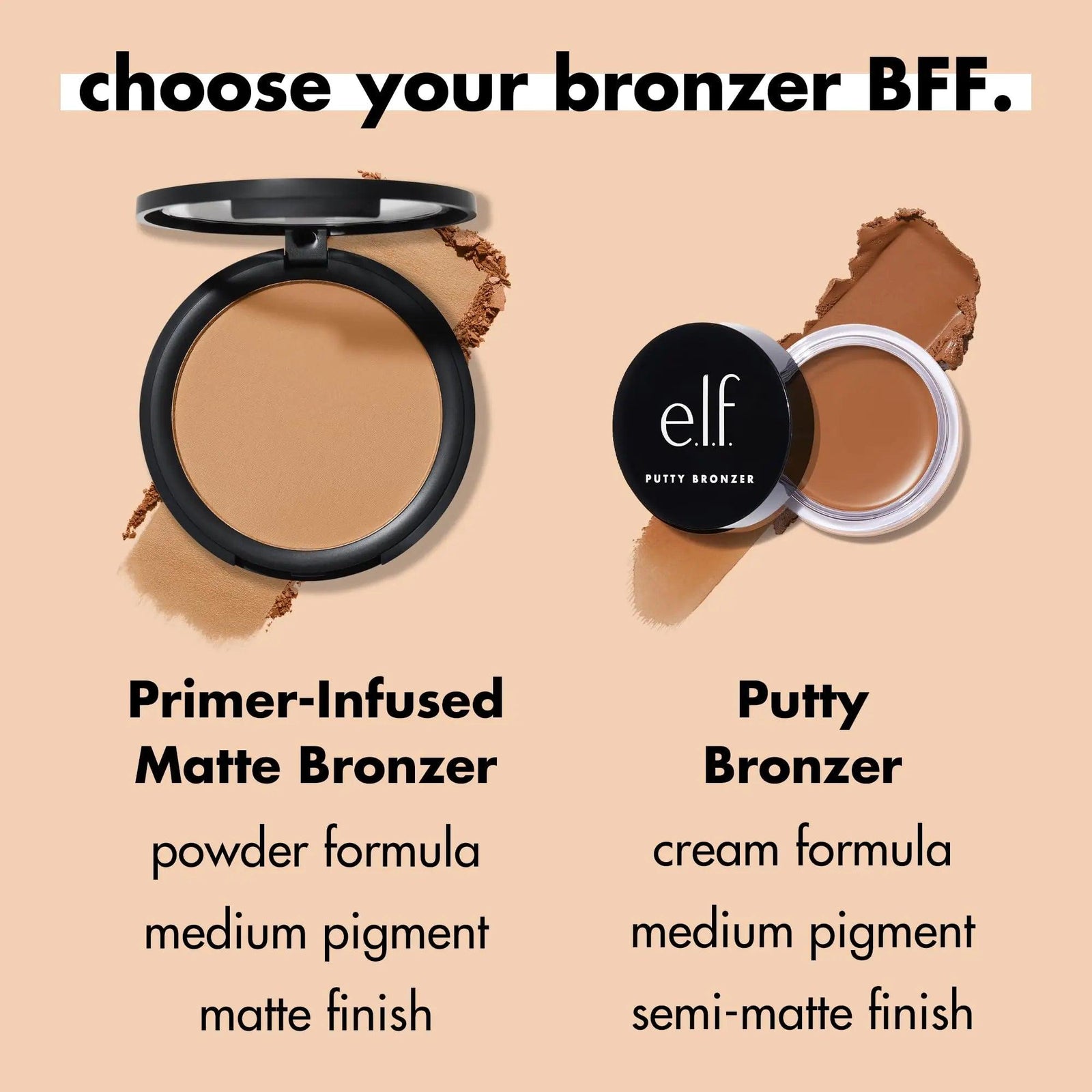 e.l.f. Primer-Infused Bronzer, Long-Lasting, Lightweight & Buildable Powder Bronzer, Delivers A Matte Finish, Vegan & Cruelty-Free, Sun-Soaked 0.35 Ounce (Pack of 1) - Evallys.com # #