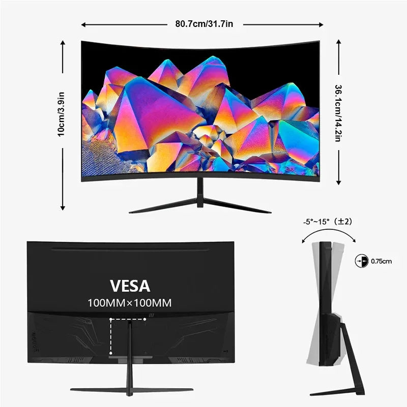 A 34-inch ultra-large curved gaming monitor with 4K HD picture quality, a 165Hz high refresh rate, and a 1500R curvature. - Evallys.com