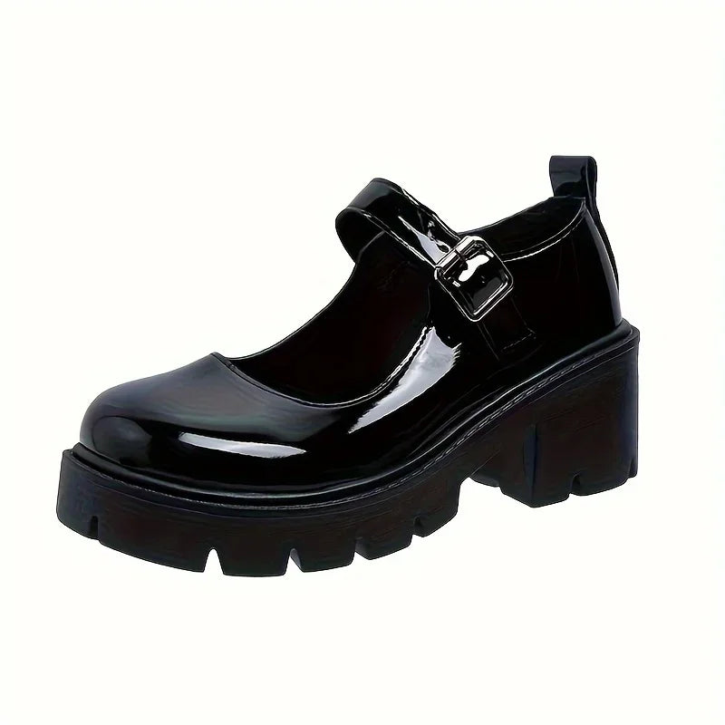 Lolita Shoes Women Japanese Mary Jane Shoes Women Vintage Girls Students JK Uniform High Heel Platform Shoes Cosplay Plus Size - Evallys.com