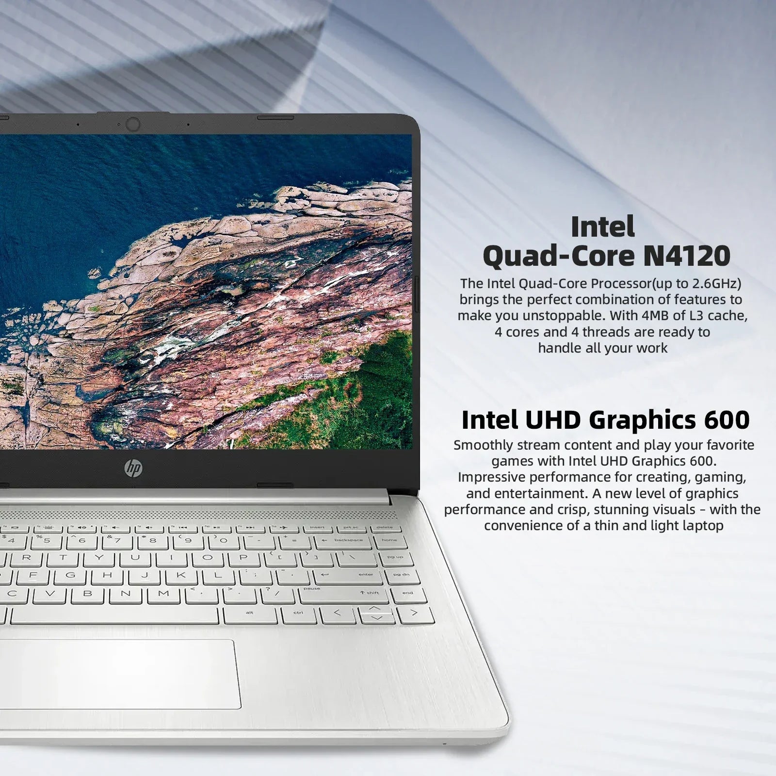 HP 14" Business Laptop,Intel Celeron N4120,16GB RAM,384GB Storage(128GB eMMC+256GB SD Card),1 Year Office 365,Windows 11 Pro - Evallys.com