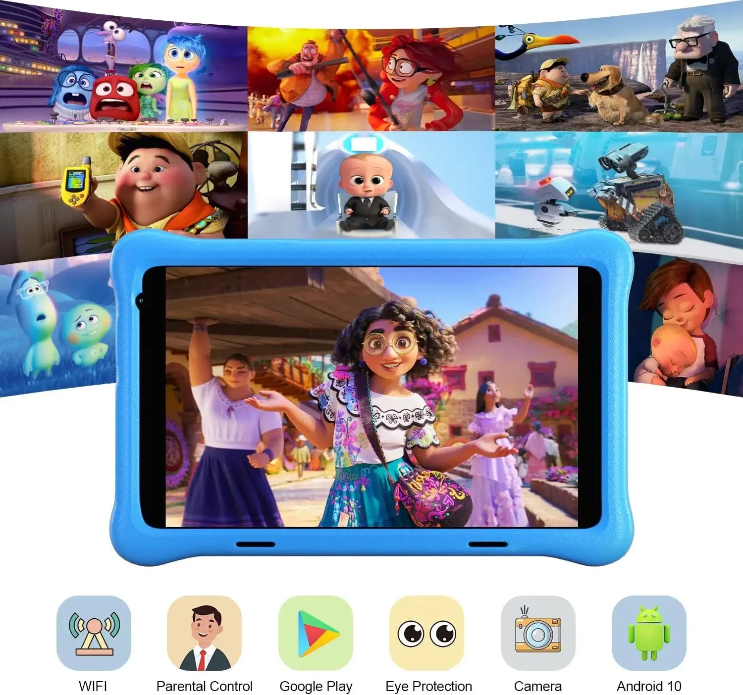 8 Inch Kid Tablet Android11 Learning Tablets Quad Core Processor 2GB+32GB 128GB Expansion 5000mAh Child Eye Protection With Case - Evallys.com