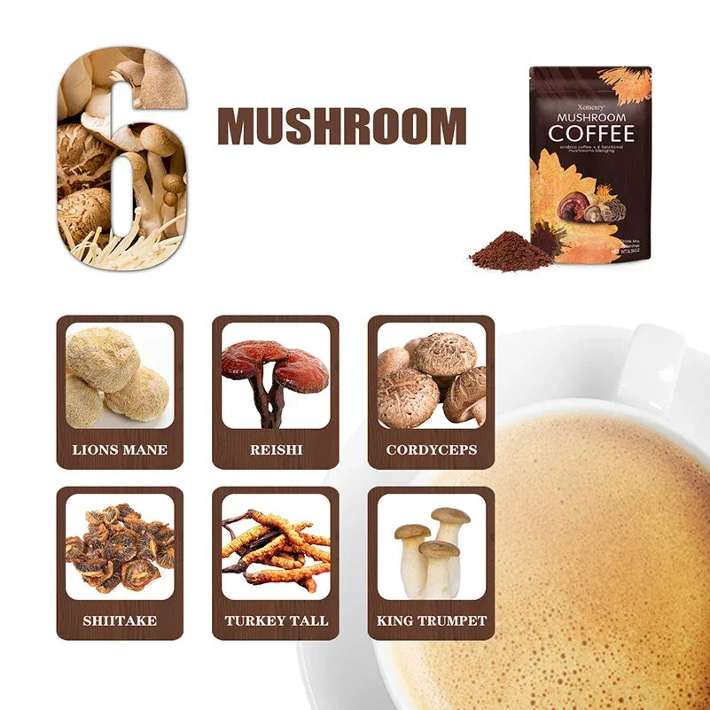 Organic Mushroom Coffee - Shiitake, Cordyceps, Supports Immune, Focus, Concentration, Stress, Digestion & Energy - 1 Pack - Evallys.com