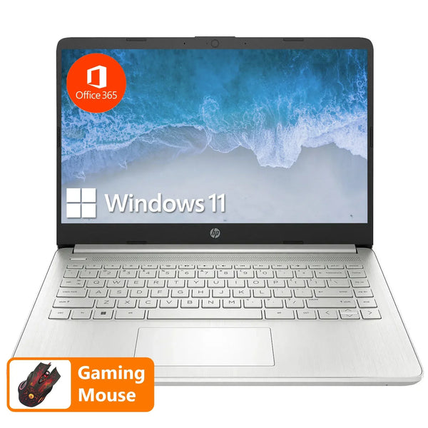 HP 14" Business Laptop,Intel Celeron N4120,16GB RAM,384GB Storage(128GB eMMC+256GB SD Card),1 Year Office 365,Windows 11 Pro - Evallys.com