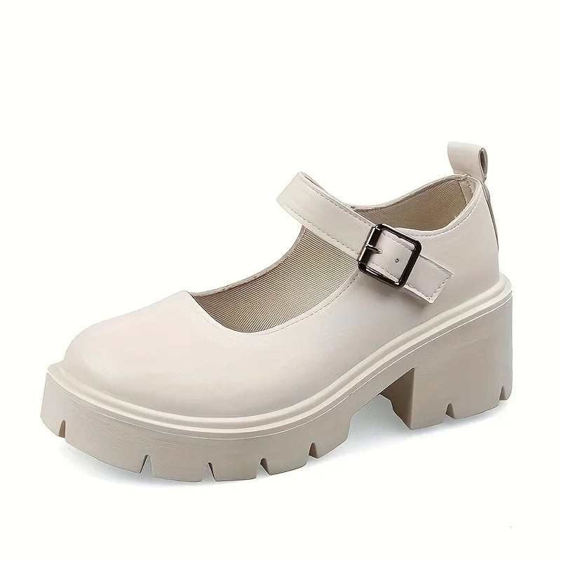 Lolita Shoes Women Japanese Mary Jane Shoes Women Vintage Girls Students JK Uniform High Heel Platform Shoes Cosplay Plus Size - Evallys.com