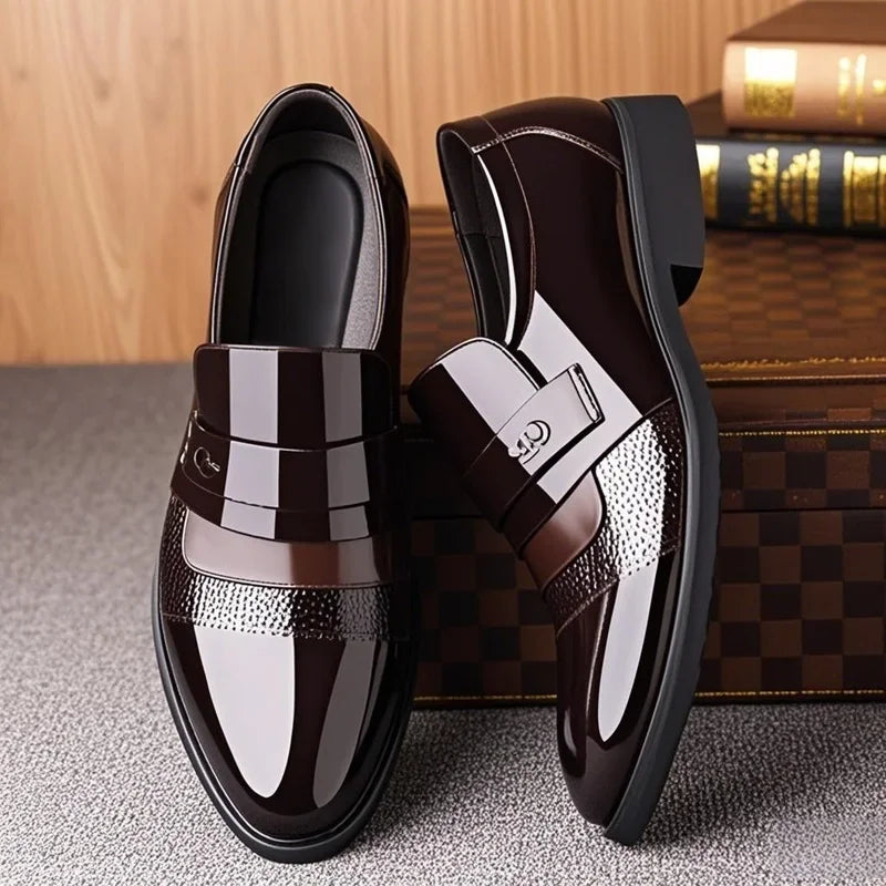 Luxury Men’s Leather Brogue Oxford Shoes – Retro Formal Dress Shoes - Evallys.com