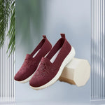 Women’s Breathable Hollow Flats – Slip-On Mesh Loafers with Floral Design - Evallys.com