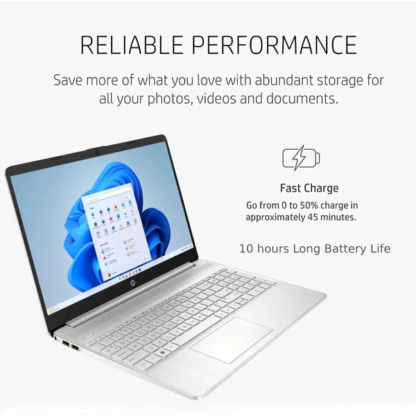 HP 15.6"HD Business Laptop,AMD Ryzen 3 5300U,32GB RAM,1TB SSD,Windows 11 Pro,Natural Silver,with Gaming Mouse - Evallys.com