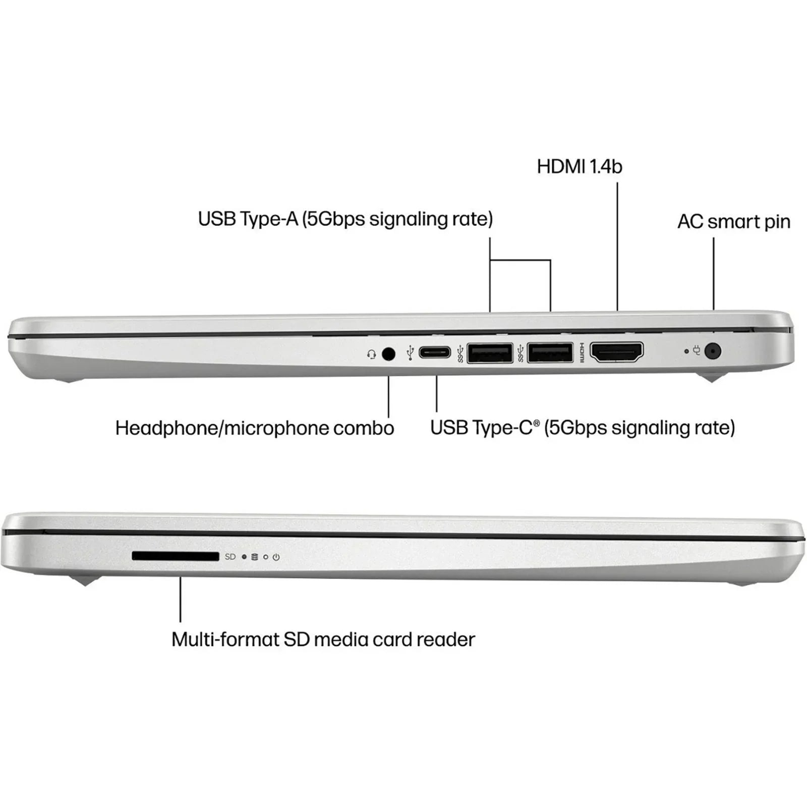 HP Newest 14" Business Laptop,Intel Celeron N4120,Up to16GB RAM,384GB Storage(128GB eMMC+256GB Micro SD),1Year Office 365,Silver - Evallys.com