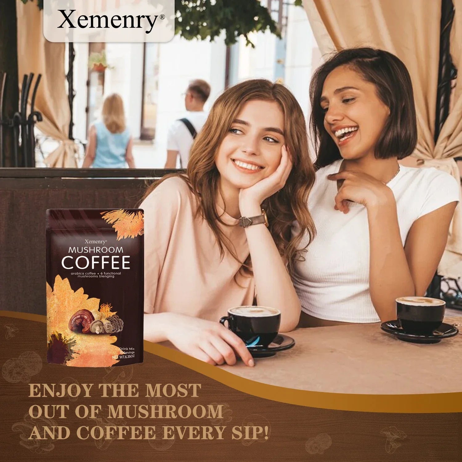 Organic Mushroom Coffee - Shiitake, Cordyceps, Supports Immune, Focus, Concentration, Stress, Digestion & Energy - 1 Pack - Evallys.com