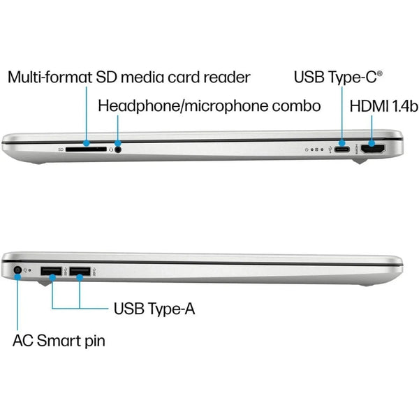HP 15.6"HD Business Laptop,AMD Ryzen 3 5300U,32GB RAM,1TB SSD,Windows 11 Pro,Natural Silver,with Gaming Mouse - Evallys.com