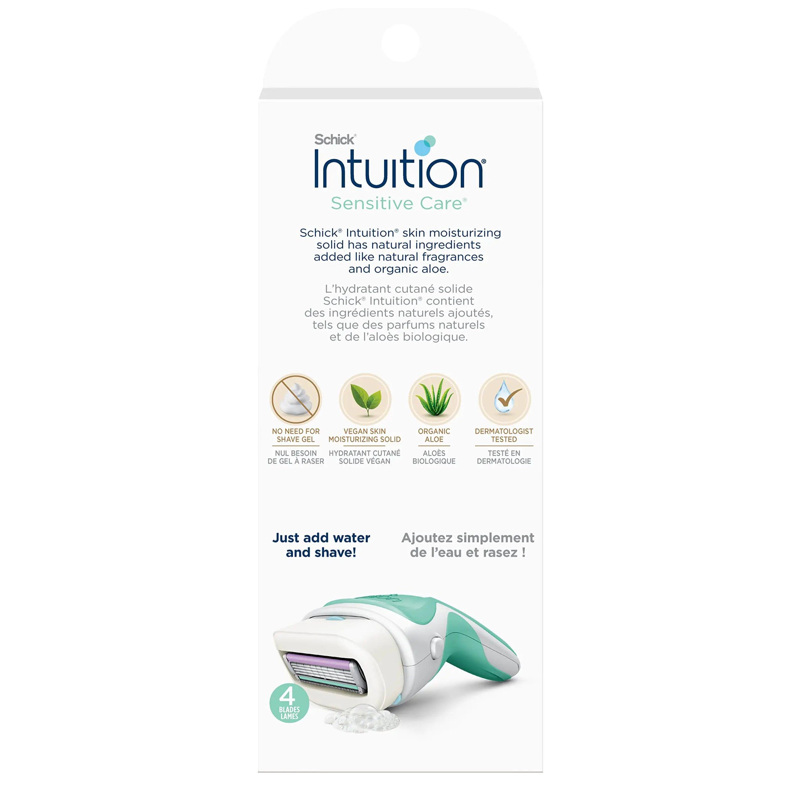 Schick Intuition Razors for Women with Sensitive Skin | 1 Razor & 2 Intuition Razor Blades Refill with Organic Aloe (Pack of 2) 3 Piece Set (Pack of 2) - Evallys.com # #