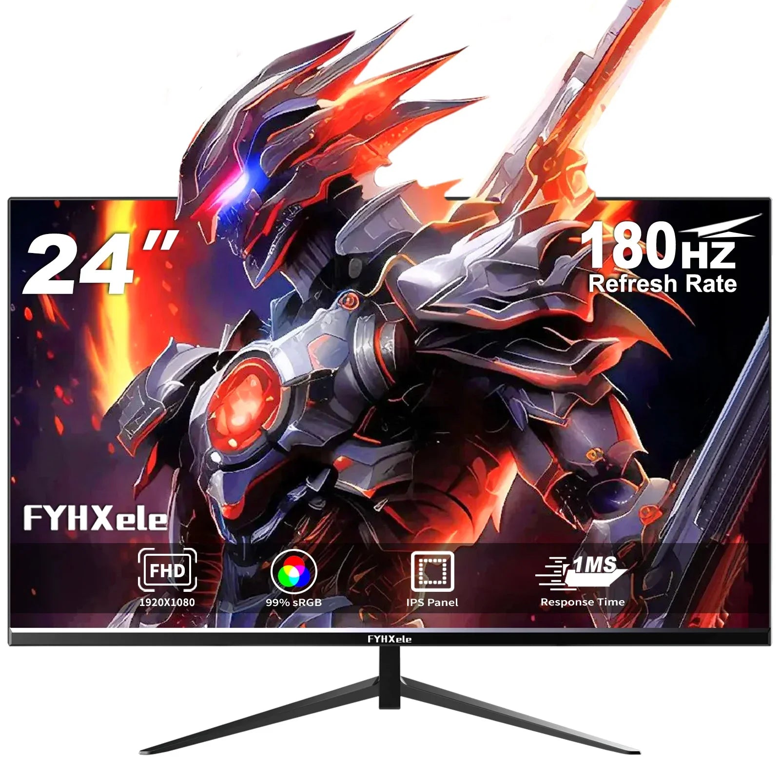 FYHXele 24Inch 180Hz Gaming Monitor 1K FHD Computer Display 1ms Response Time Eye Care Screen LCD Support HDR G-Sync VESA - Evallys.com