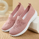 Women’s Breathable Hollow Flats – Slip-On Mesh Loafers with Floral Design - Evallys.com
